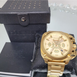 Diesel DZ7450 BAMF 50mm Gold Stainless Steel Case Band Men's Wristwatch